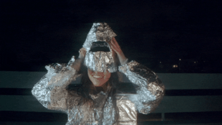 Tin Foil Hat Head Gear GIF