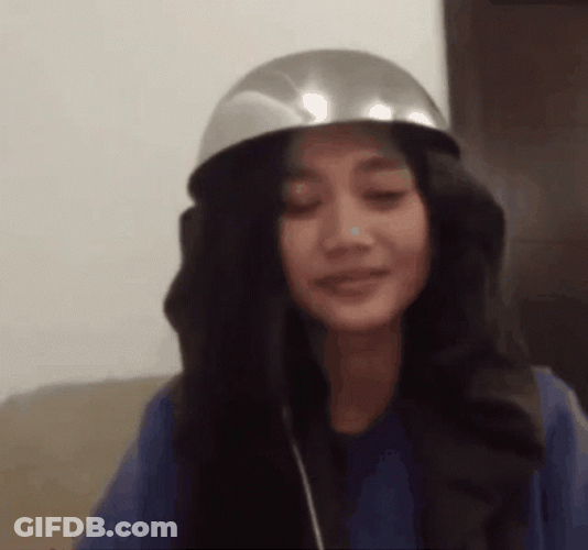 Tin Hat Girl Pose GIF