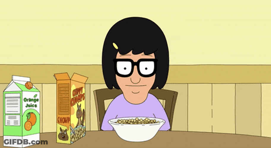 Tina Belcher Cereal Yay GIF