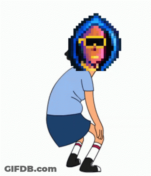 Tina Belcher Dancing Head Replaced Pixilated GIF