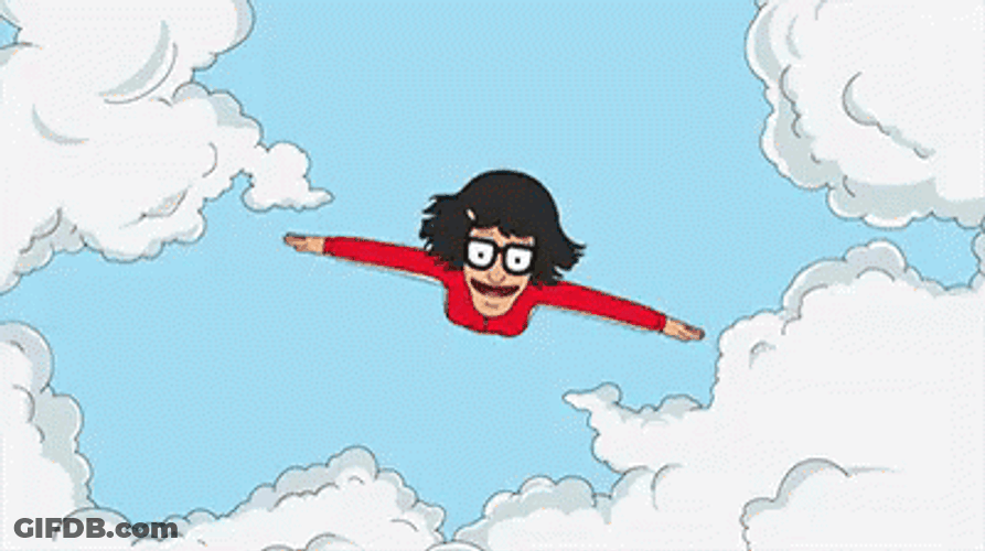 Tina Belcher Flying Bob's Burger GIF