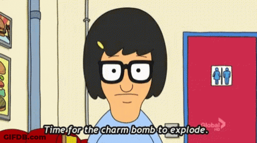 Tina Belcher Hair Flip Charm GIF
