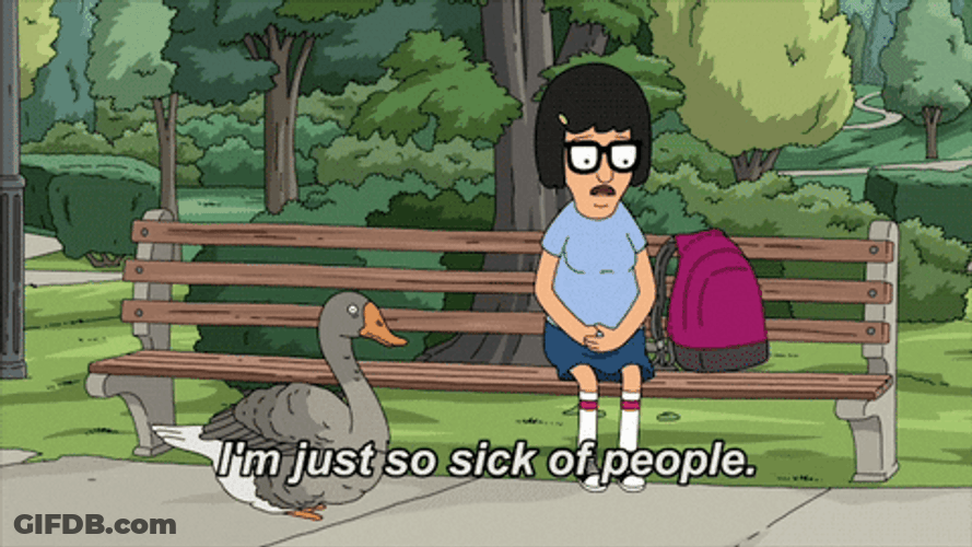 Tina Bobs Burgers Sick Of People GIF