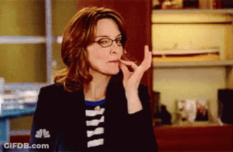 Tina Fey Mouth Shut GIF