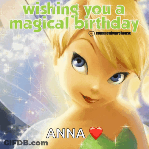 Tinker Bell Happy Birthday Anna GIF