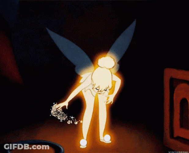 Tinkerbell Dusting Off GIF