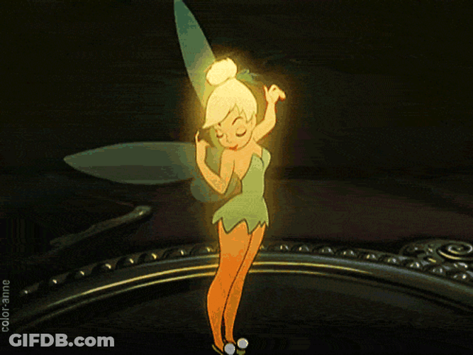 Tinkerbell Fairy Looking Herself At The Mirror GIF