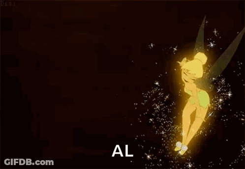 Tinkerbell Flying Through Stars GIF