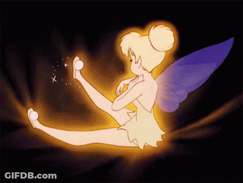 Tinkerbell Flying With Light From Feet GIF