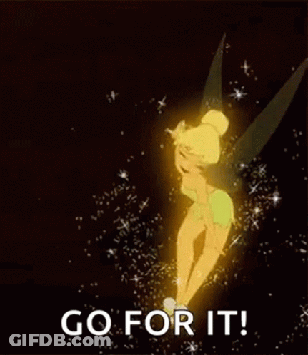 Tinkerbell Glowing In Dark Saying Go For It GIF