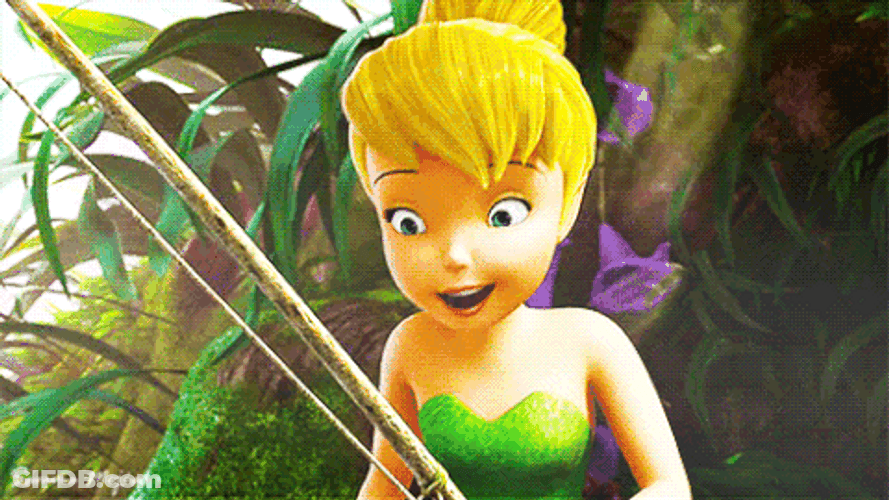 Tinkerbell Holding A Fishing Rod GIF
