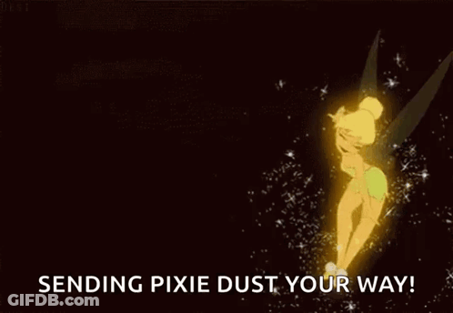 Tinkerbell Is Sending Pixie Dust Your Way With A Black Background . GIF