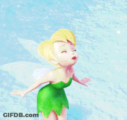 Tinkerbell Snow Fall On Face GIF