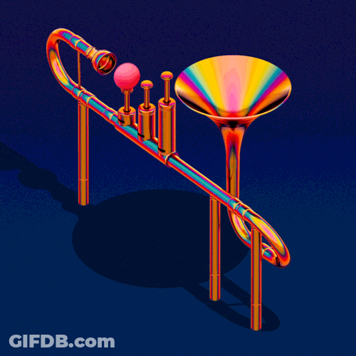 Tiny All Bouncing On Bugle Animation GIF