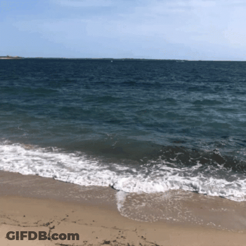 Tiny Blue Wave On The Shore GIF