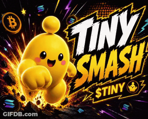 Tiny Smash Advertisement With Yellow Character GIF