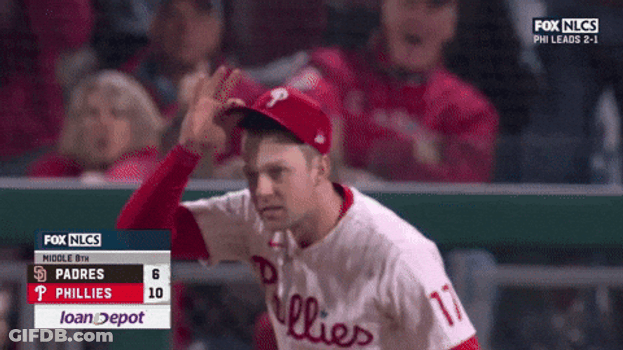 Tip Hat Baseball Rhys Hoskins GIF