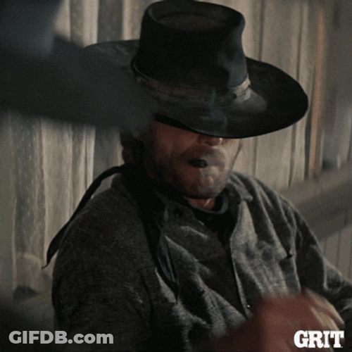 Tip Hat Smoking Vintage Cowboy GIF