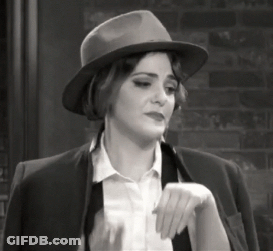 Tip Of The Hat Lady Black And White GIF