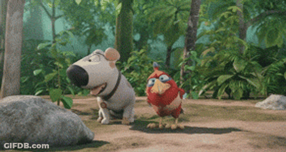 Tired Angry Birds Red Walking Away GIF