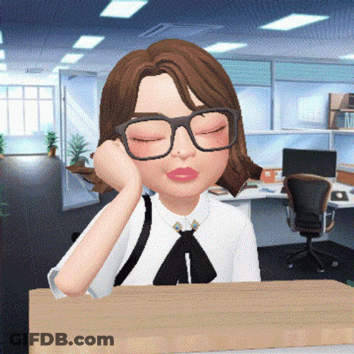 Tired Animated Teacher Nodding Off GIF