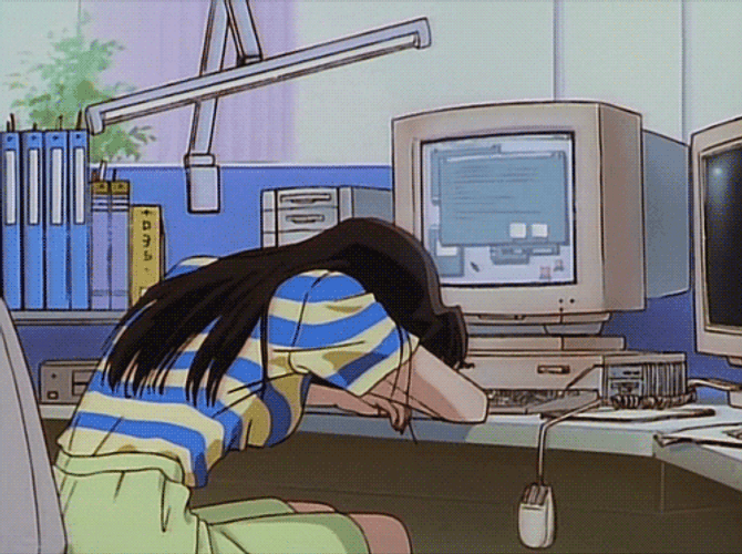 Tired Anime Girl GIF