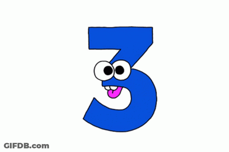 Tired Blue Number Three GIF