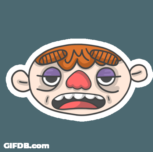 Tired Face Spinning Hangover Cartoon GIF