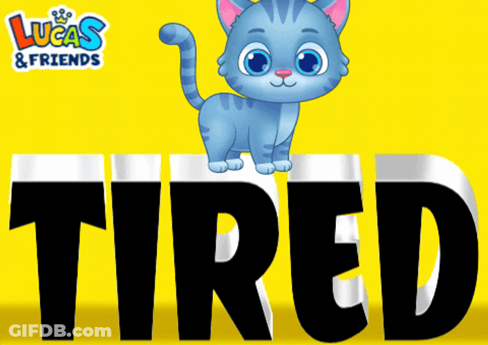 Tired Goodnight Cat From Luis And Friends GIF