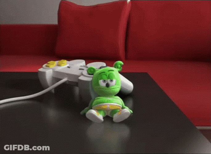 Tired Gummy Bear Lying Down GIF