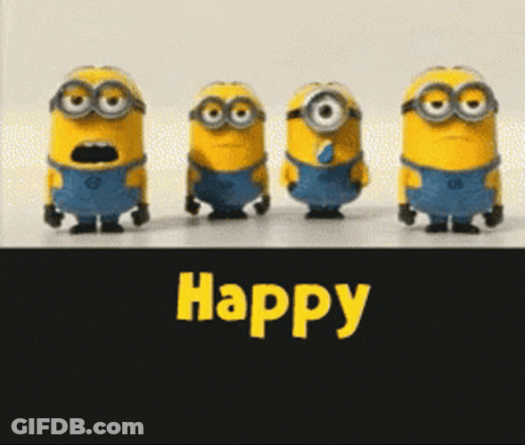 Tired Happy Birthday Minions Singing GIF