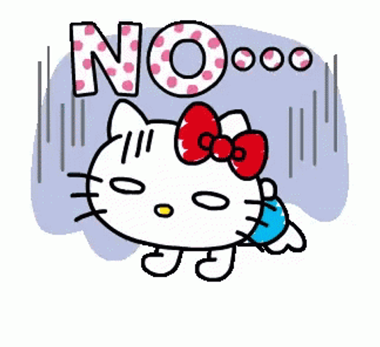 Tired Hello Kitty No Cute Animated GIF