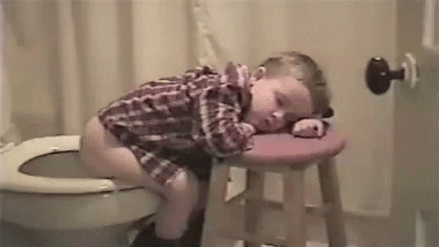 Tired Kid Having Diarrhea GIF