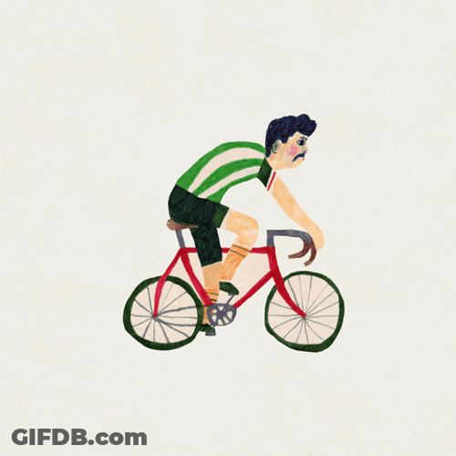 Tired Man Cycle Animation GIF