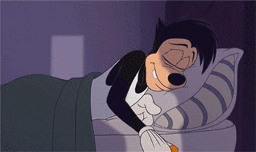 Tired Max Goof Sleeping In Bed GIF