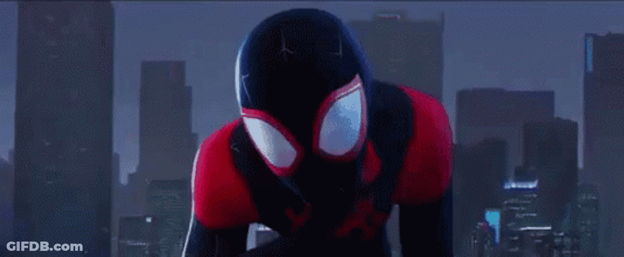 Tired Miles Morales Spiderman Catching Breath GIF