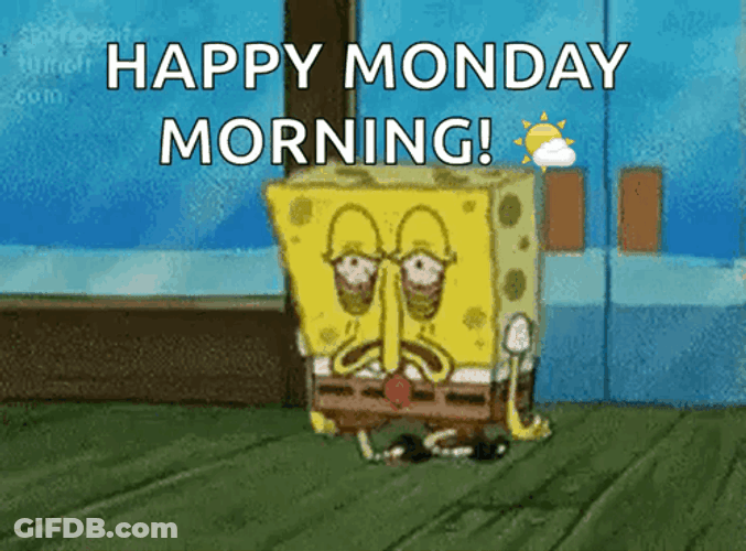 Tired Monday For Spongebob GIF