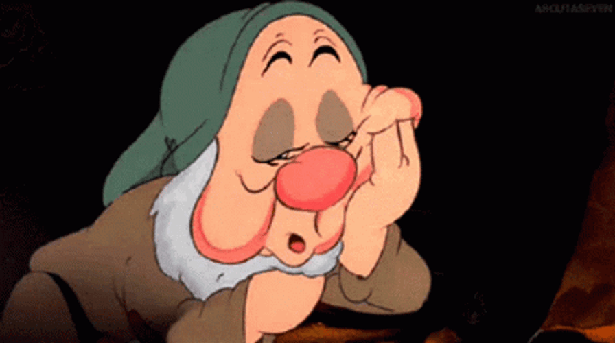 Tired Snow White Dwarf GIF