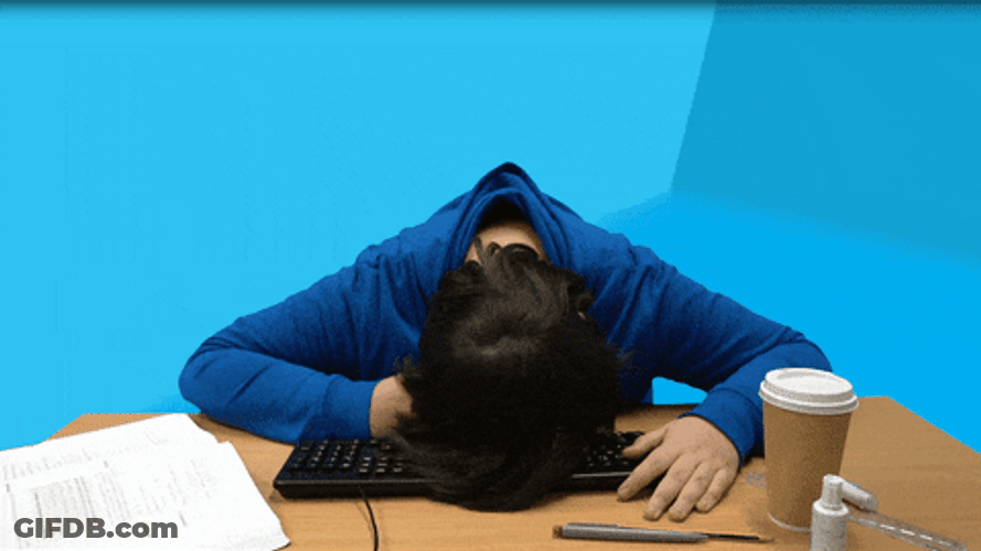 Tired Student Using Keyboard GIF