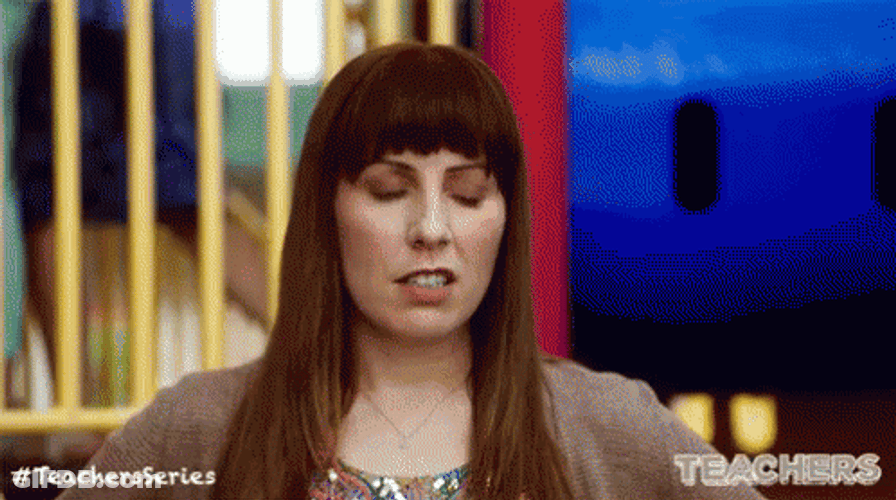 Tired Teacher Caitlin Barlow Sighing GIF
