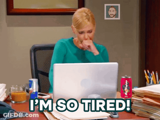 Tired Teacher Drinking Coffee GIF