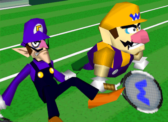 Tired Wario Playing Tennis GIF
