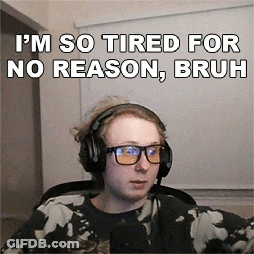 Tired Young Man With Headphones And Glasses GIF