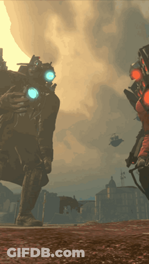 Titan Cameraman And Speakerman Face Off GIF