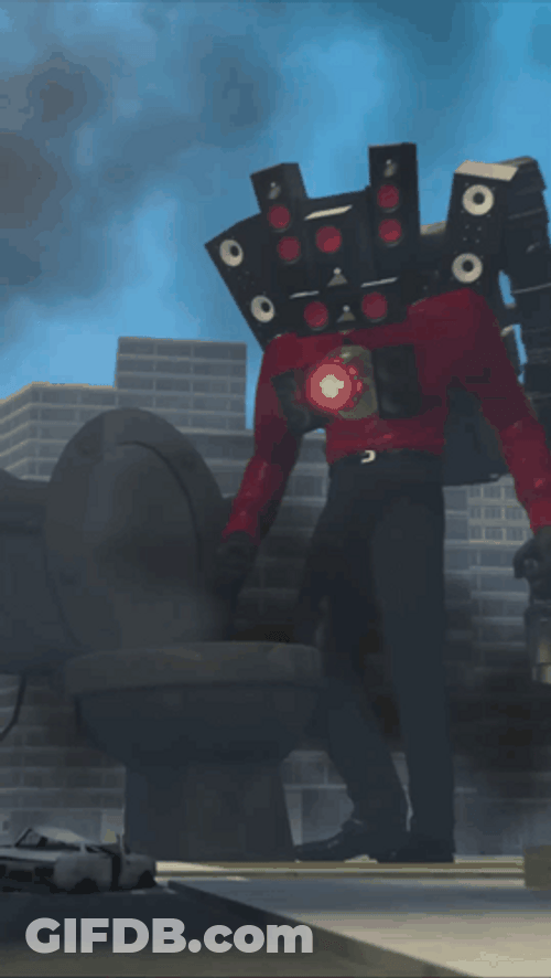 Titan Speakerman Seat On His Throne GIF