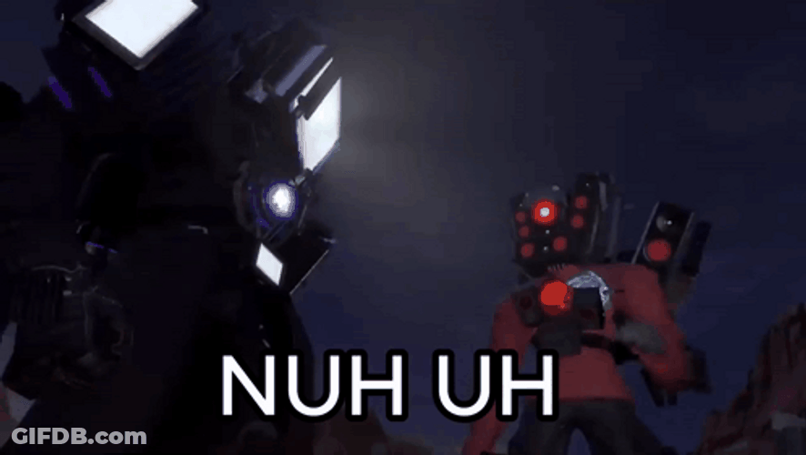 Titan Tv Man Nuh Uh GIF