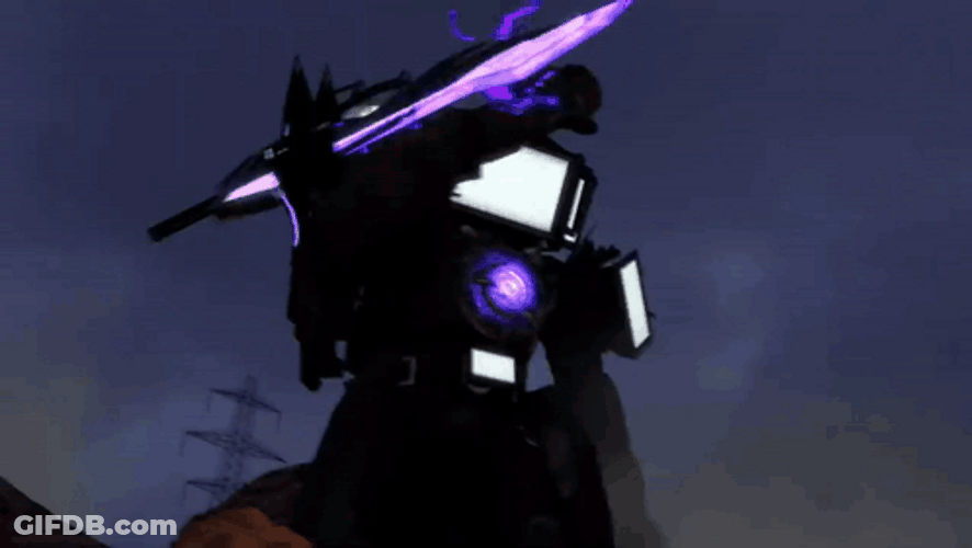Titan Tv Man Wielding Laser Sword GIF