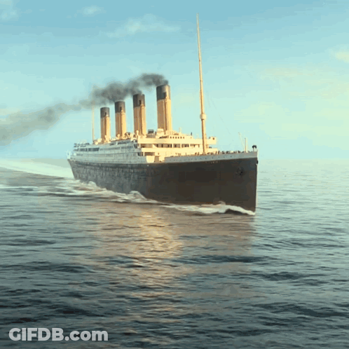 Titanic Floating On Water GIF