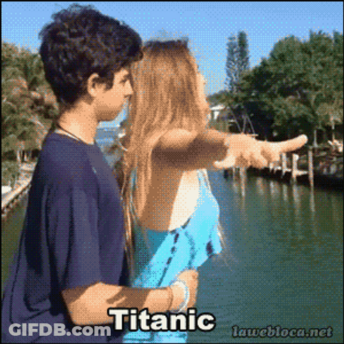 Titanic Recreating Romance Fail GIF
