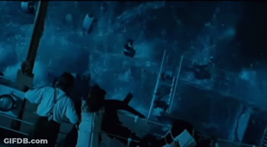 Titanic Sinking Jack And Rose Sinking Down GIF